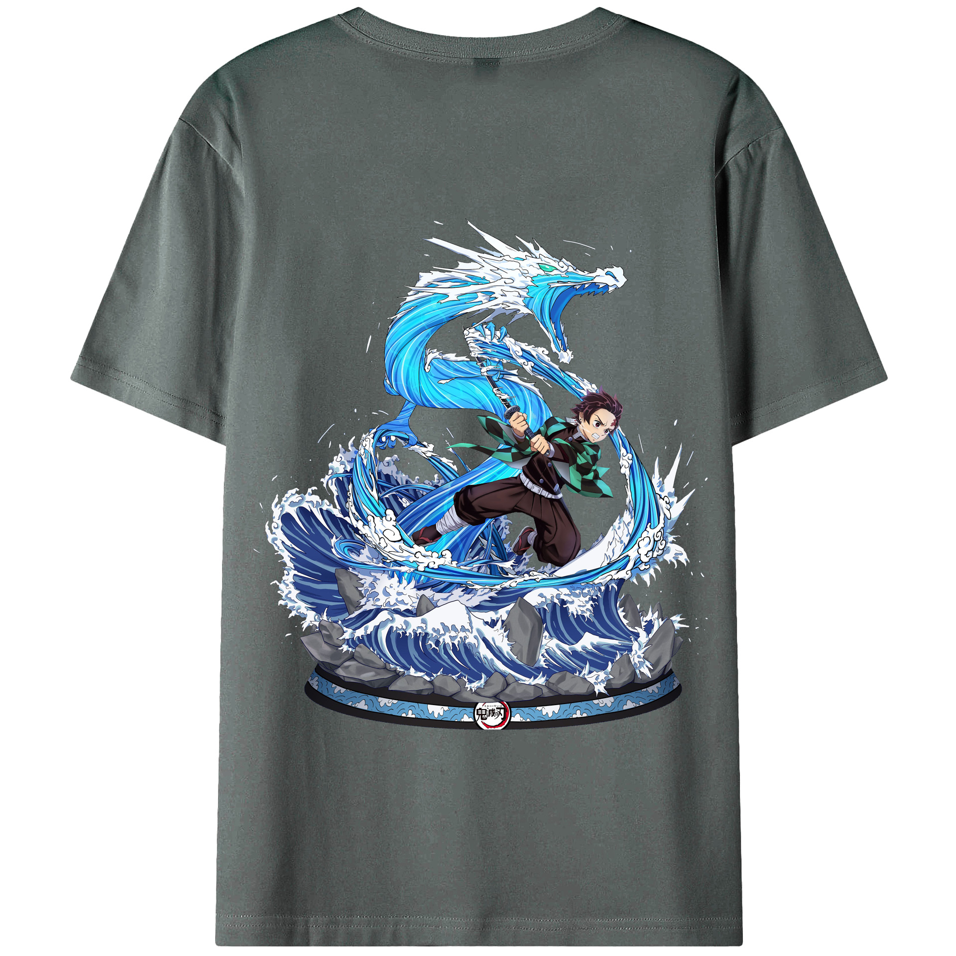 （画像用） 鬼滅の刃 竈門 炭治郎／かまど たんじろう Kamado Tanjirou 綿100％半袖Tシャツ（背面プリント）